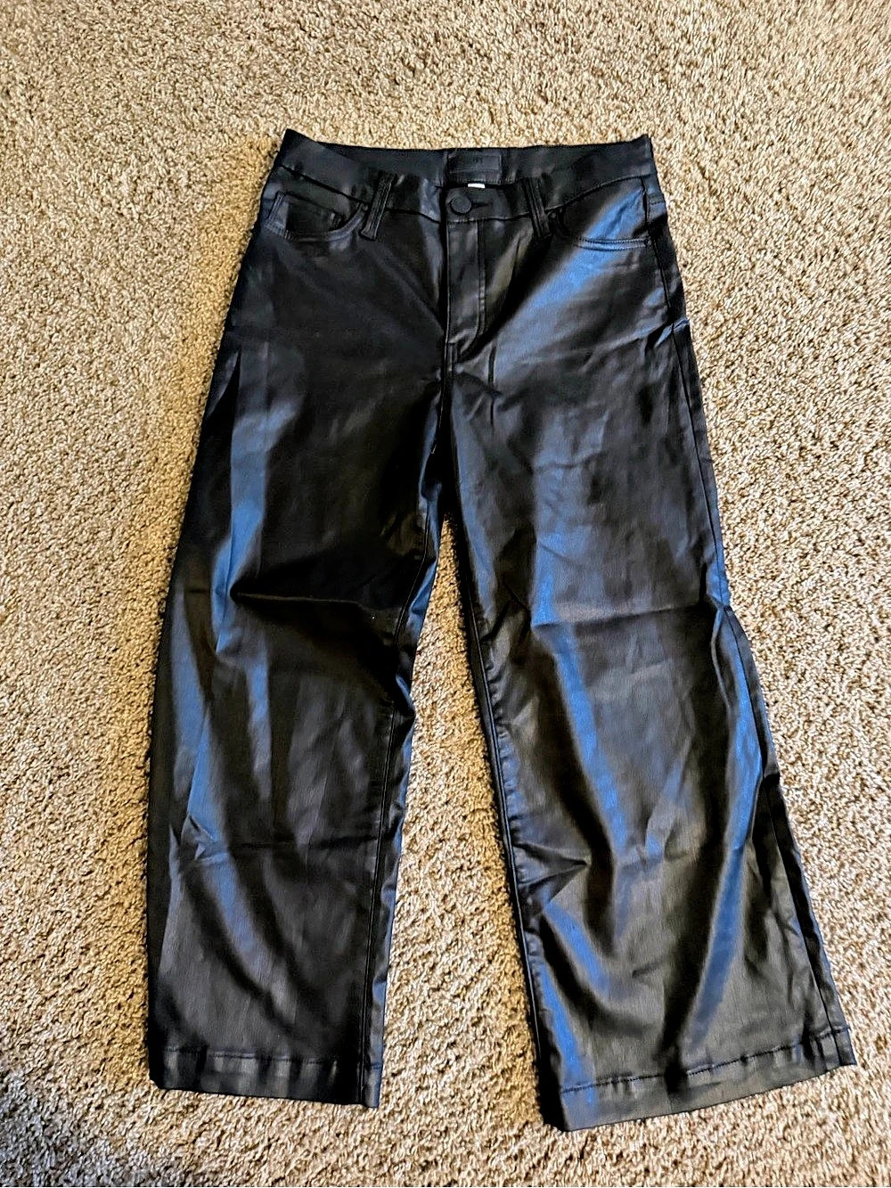 KUT from the Kloth Meg Fab Ab Wide Leg Faux Leather Wide Leg Pants Size Medium